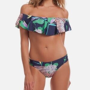 Midnight Paradise Ruffle Bikini Set